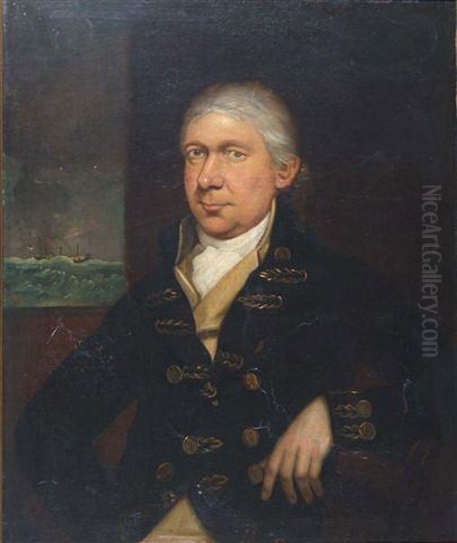 Portrait Of Lieutenant Edward Hackett Oil Painting by Thomas Oldham Barlow