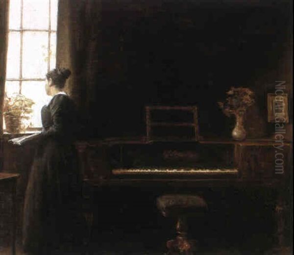 Interlude Oil Painting by Carl Vilhelm Holsoe