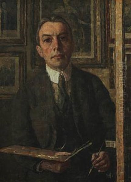 The Artist's Self Portrait Oil Painting by Niels Holsoe