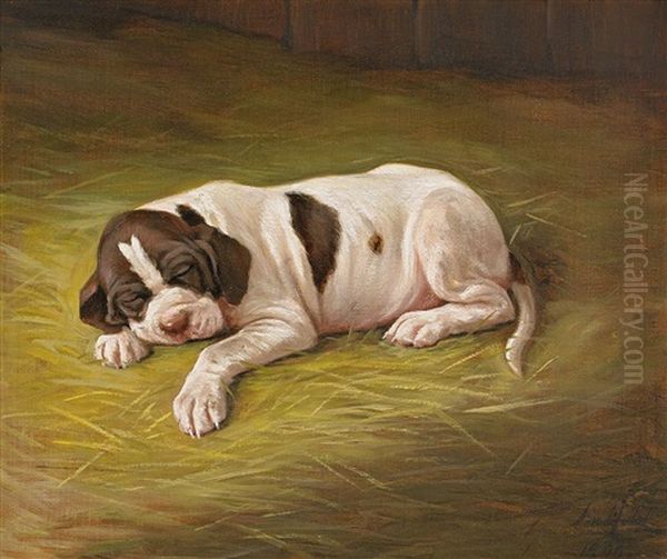 Vilande Hund Oil Painting by Johan-Gustaf von Holst