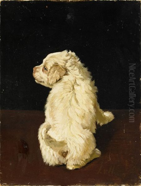 Hundvalp Oil Painting by Johan-Gustaf von Holst