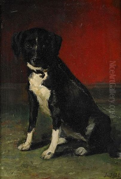 Sittande Hund Oil Painting by Johan-Gustaf von Holst