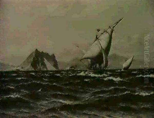 Off Gibraltar Oil Painting by Laurits Bernhard Holst