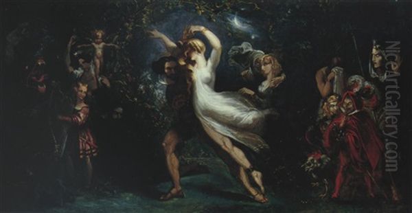 Faust Und Helena Oil Painting by Theodore Mattias von Holst