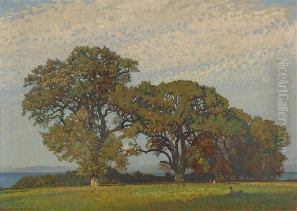 Sonniger Herbstmorgen - Insel Vilm Oil Painting by Gustav Holstein