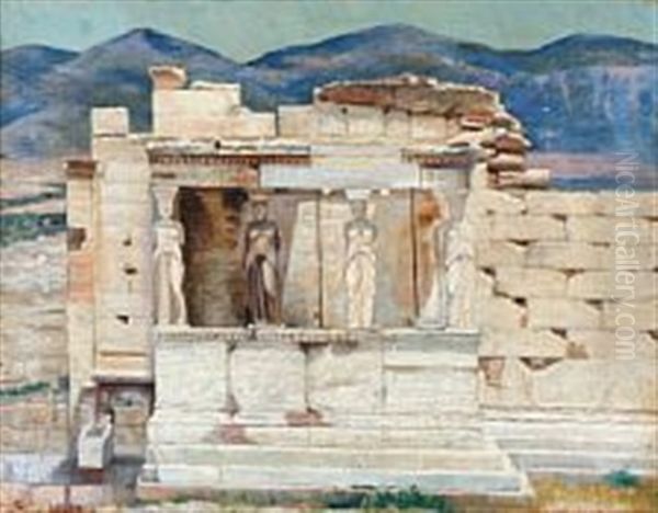 View From Akropolis Oil Painting by Sophie Holten