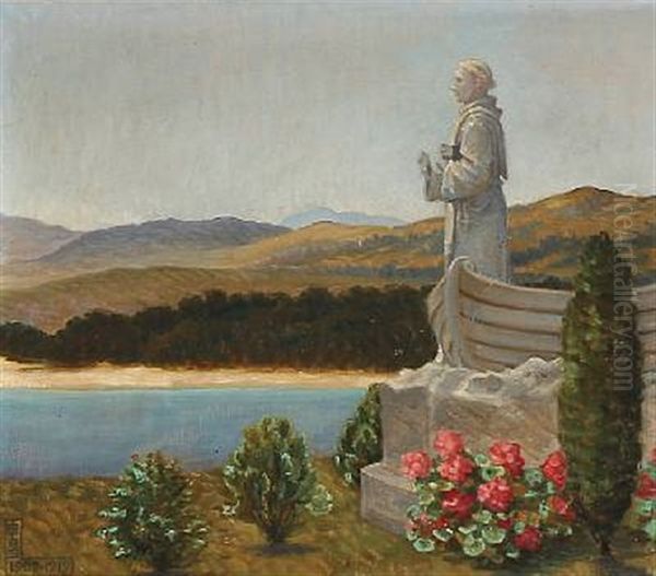 The Statue Of St. Francis At San Francisco Bay Oil Painting by Suzette Holten