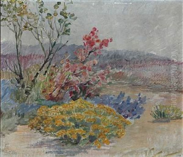 Shrubs And Trees Oil Painting by Suzette Holten