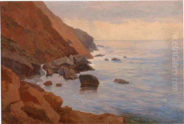 Shore At Ragusa Oil Painting by Georg Holub