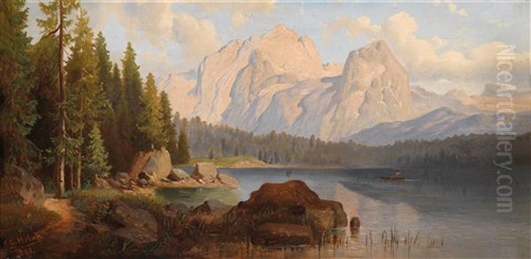 Partie In Den Alpen (dolomiten?) Oil Painting by Georg Holub