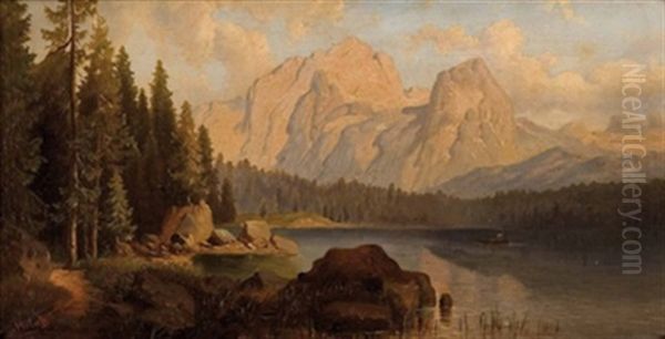 Gebirgssee Oil Painting by Georg Holub