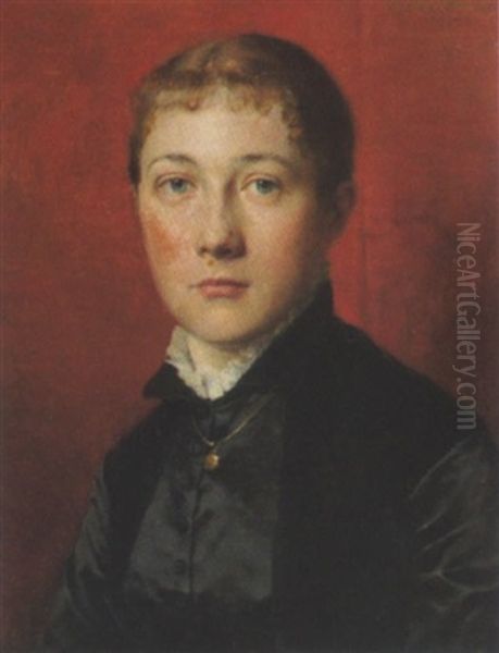 Portrait Einer Dame Oil Painting by Gustav Holweg