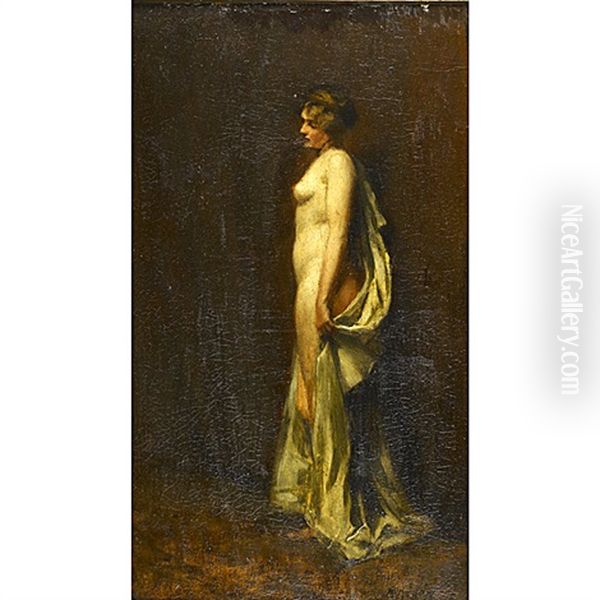 A Draped Nude Oil Painting by Rowland Holyoake