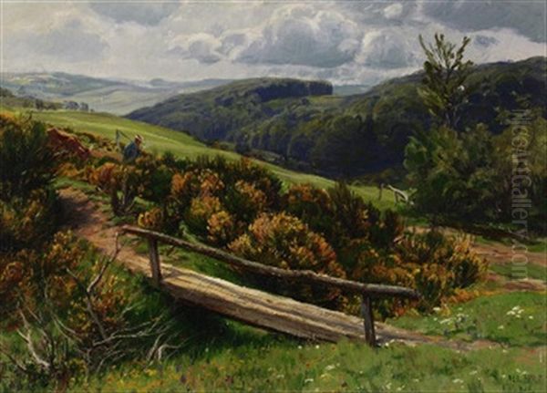 Ginsterblute Oil Painting by Albert Holz