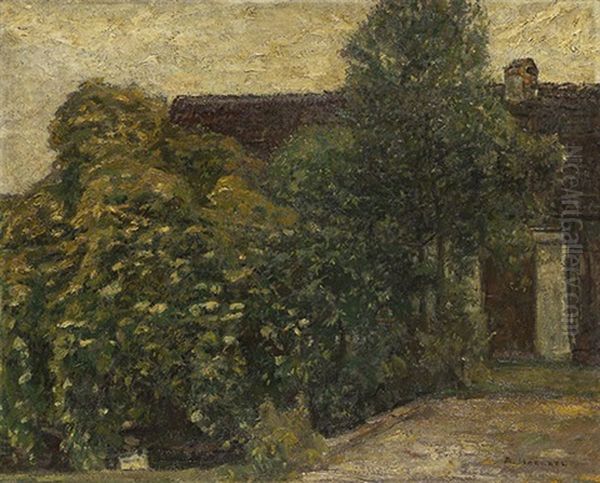 Baume Vor Dem Haus Oil Painting by Adolf Hoelzel