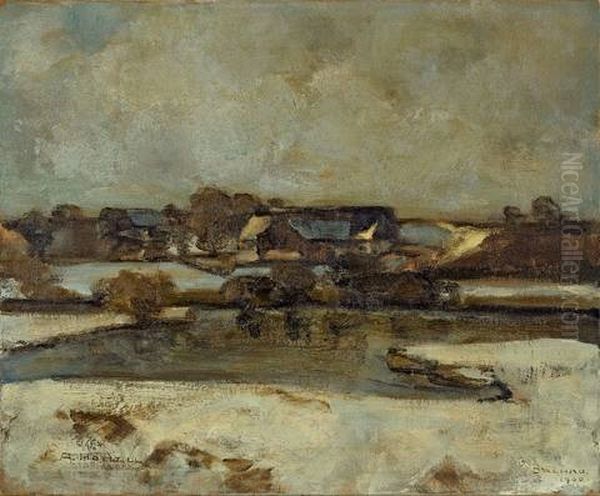 Winterlandschaft (dachau) Oil Painting by Adolf Hoelzel