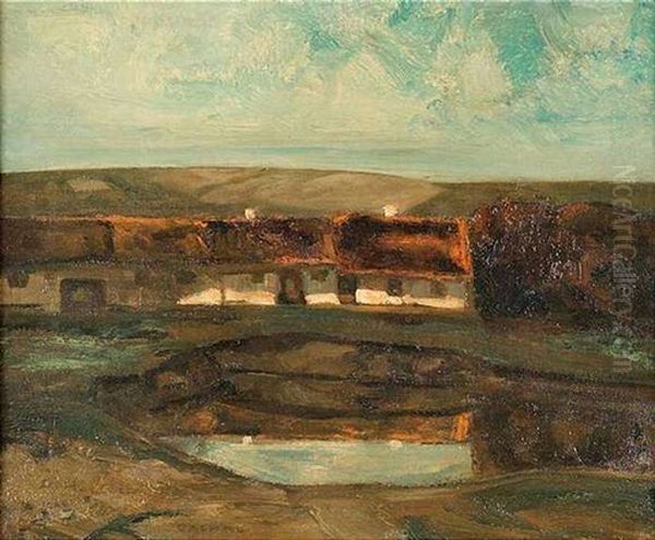 Dachauer Landschaft Oil Painting by Adolf Hoelzel