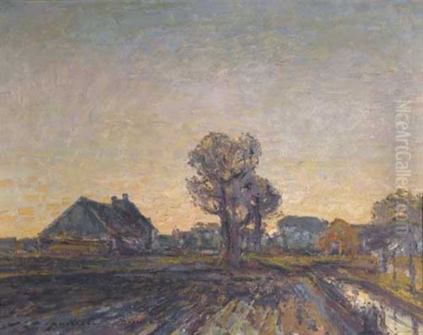 Landschaft Bei Dachau Oil Painting by Adolf Hoelzel