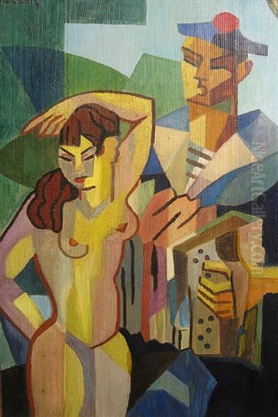 Untitled, Sailor And Woman Oil Painting by  Holzer