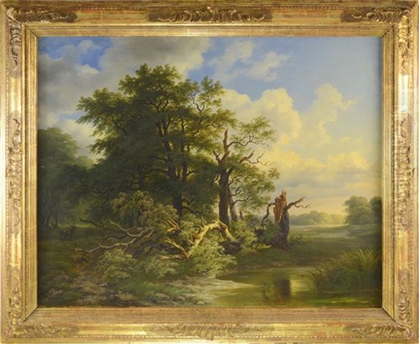 Foodplain Forests Oil Painting by Josef Holzer