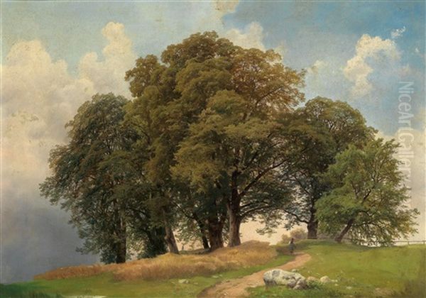 Trees Oil Painting by Josef Holzer