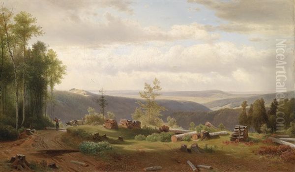 Motiv Aus Dem Wienerwald Oil Painting by Josef Holzer