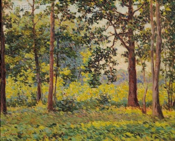 Summer Woodland Oil Painting by Edward Herbert Barnard