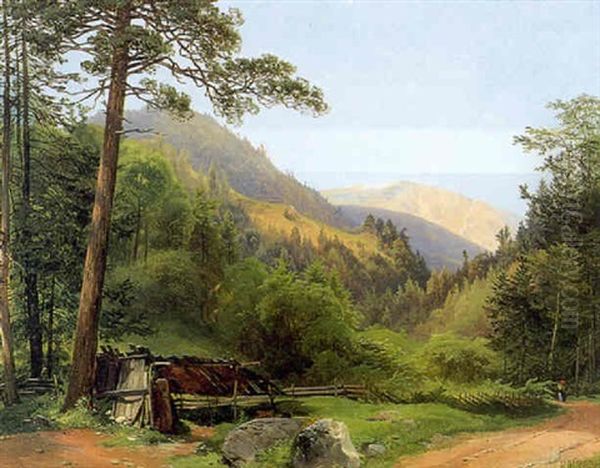 Blick Auf Den Schneeberg Oil Painting by Josef Holzer