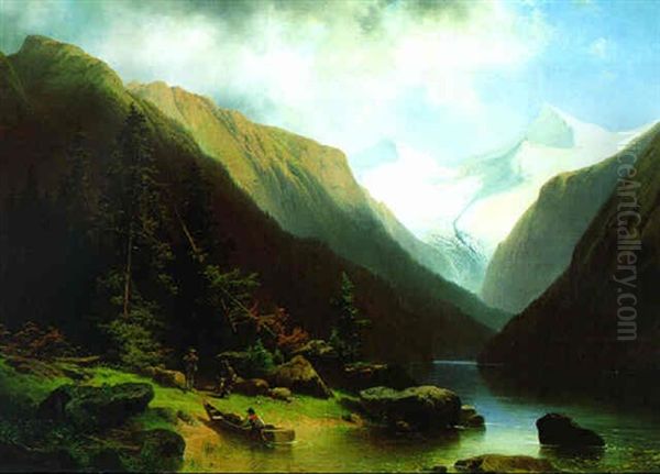 Obersulzbachtal Mit Gros-und Kleinvenediger Oil Painting by Josef Holzer