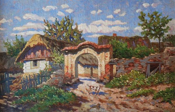 Farmhouse Oil Painting by Robert Holzer