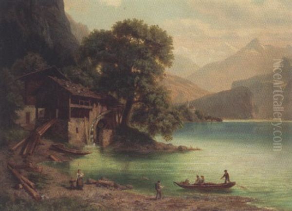 Brienzersee Oil Painting by Johann-Rudolf Holzhalb