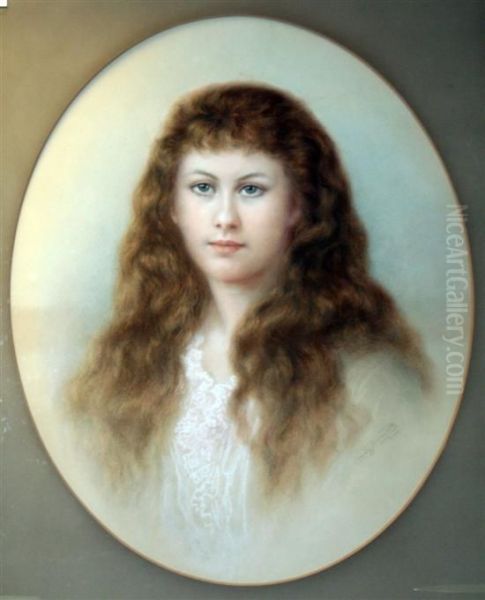 Portrait Of A Young Lady Oil Painting by Emily Barnard