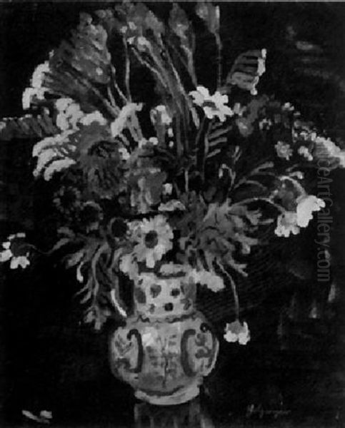 Krug Mit Blumen Oil Painting by Rudolf Holzinger