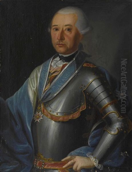 Bildnis Eines Grafen Von Preysing (johann Maximilian V. Graf Von Preysing-hohenaschau?) Oil Painting by Johann Evangelist Hoelzl