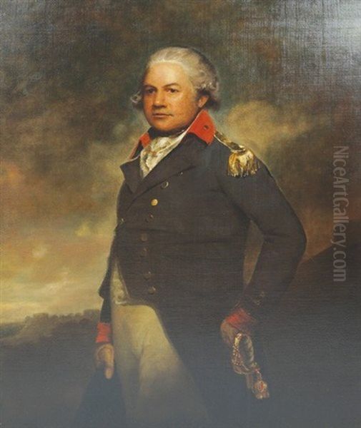 A Portrait Of Sir Robert Rollo Gillespie (1766-1814) Wearing Military Uniform Oil Painting by Robert Home