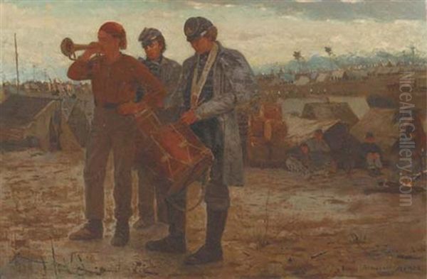 Sounding Reveille Oil Painting by Winslow Homer