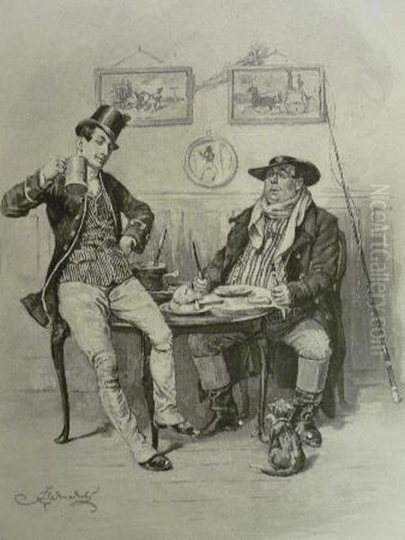 ````charles Dickens A Gossip About His Life```` Oil Painting by Frederick Barnard