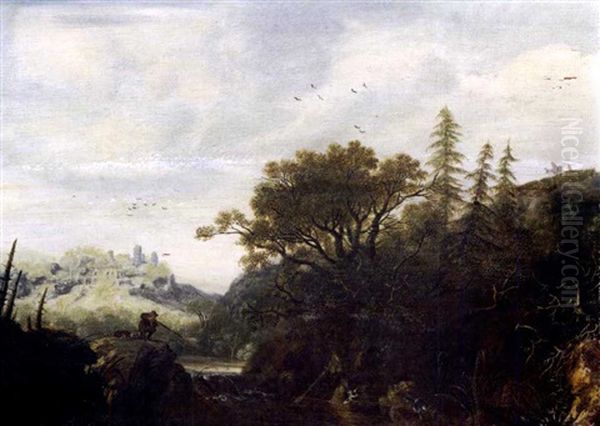 Auf Der Geflugeljagd Oil Painting by Gillis Claesz De Hondecoeter