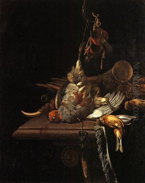 Jagdstillleben Oil Painting by Melchior de Hondecoeter