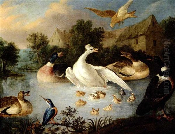 Andefugle I En So Oil Painting by Melchior de Hondecoeter