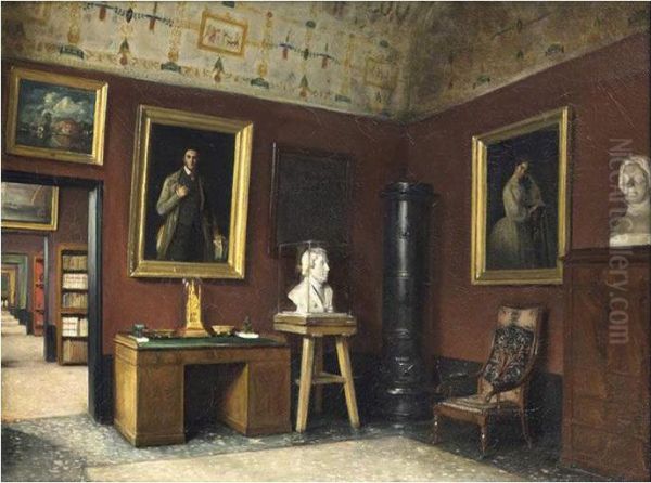 Une Salle Du Musee Thorwaldsen A Copenhague Oil Painting by Robert Barnekow