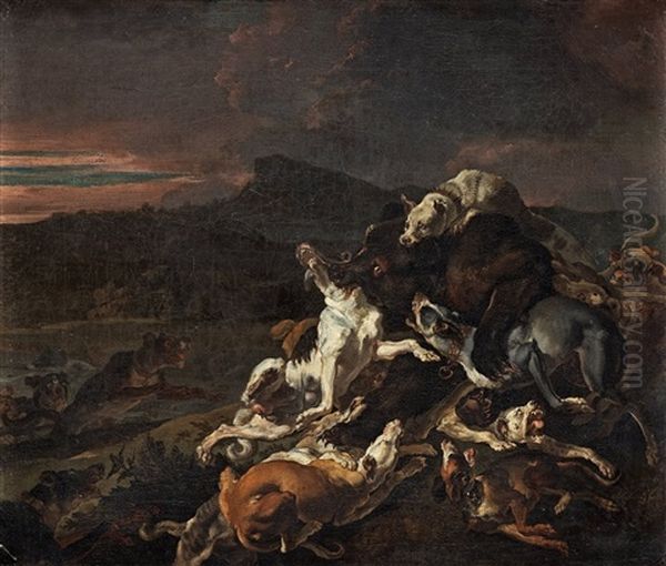 Bear Hunt Oil Painting by Abraham Danielsz Hondius