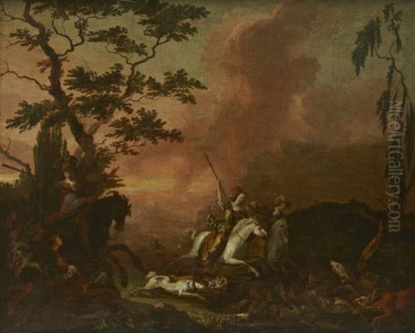 Jaktsallskap Oil Painting by Abraham Danielsz Hondius