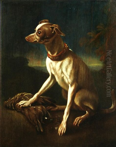 A Dog With A Dead Bird In A Landscape Oil Painting by Abraham Danielsz Hondius