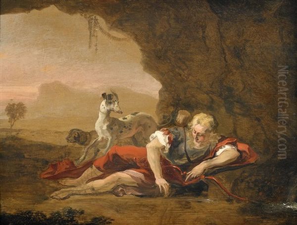 Narcissus Oil Painting by Abraham Danielsz Hondius