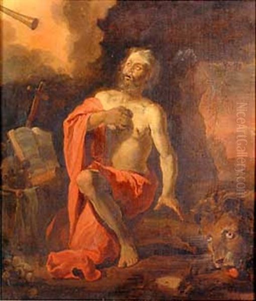 Saint Jerome Oil Painting by Abraham Danielsz Hondius