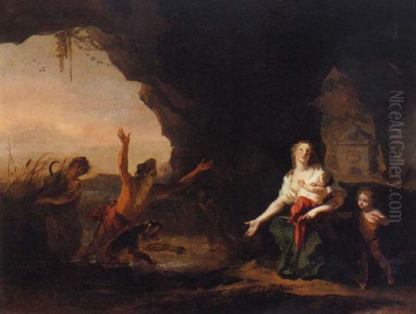 Latone Et Les Paysans De Lycie Oil Painting by Abraham Danielsz Hondius