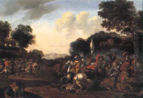 Rytterslag Oil Painting by Abraham Danielsz Hondius