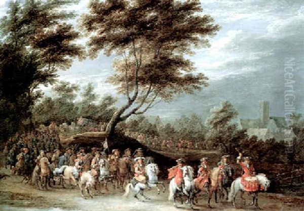 Der Feierliche Einzug Eines Fursten Oil Painting by Lambert de Hondt the Younger