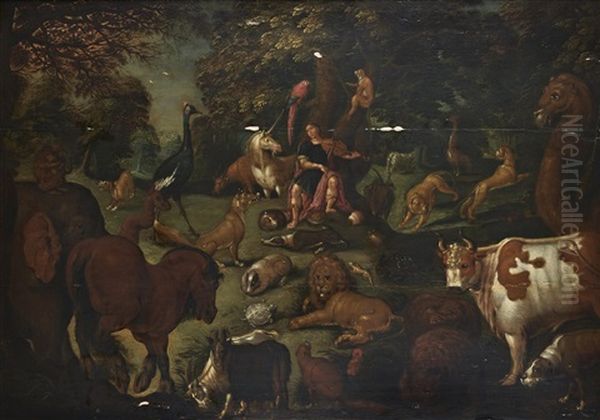 Orphee Charmant Les Animaux Oil Painting by Lambert de Hondt